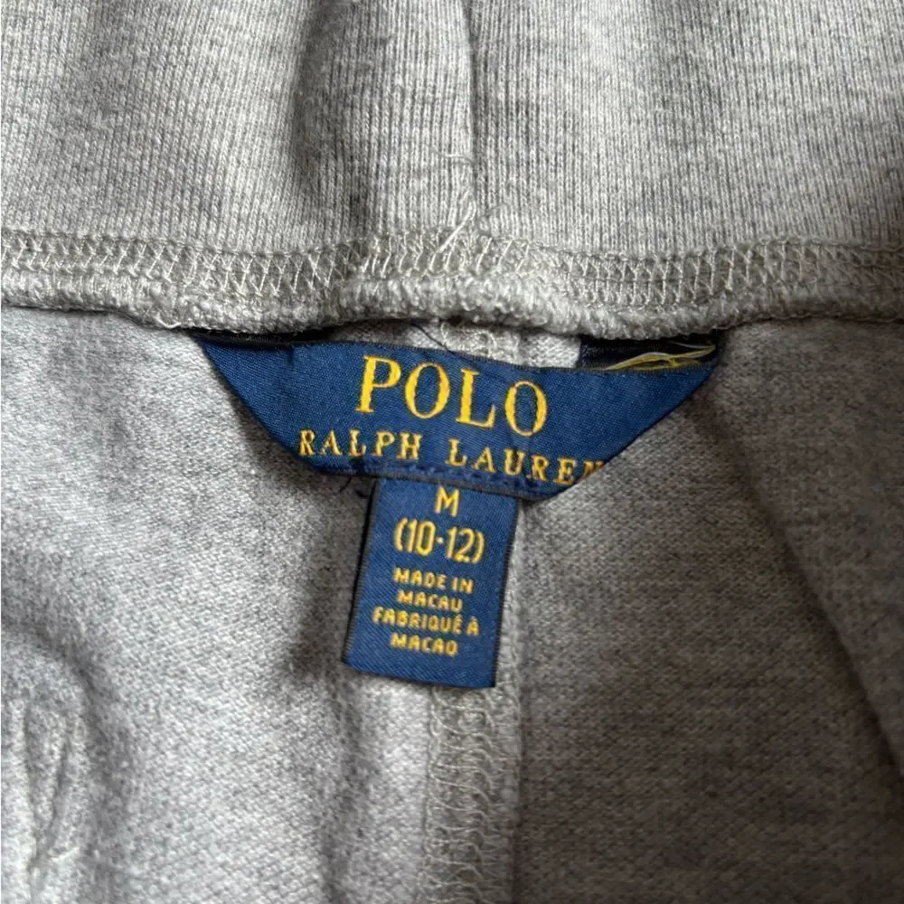 Polo‎ Shorts Gray Big Logo Boys Size 10 12